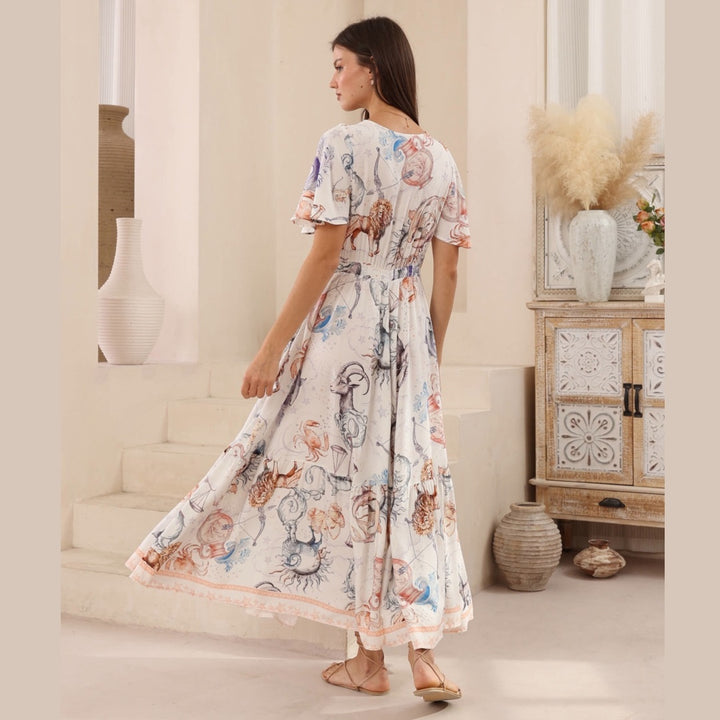 Star Sign Print MAXI DRESS