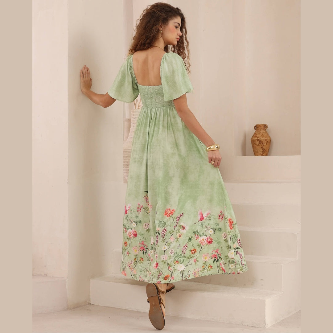 Mint Exclusive Botanical Print Maxi Dress