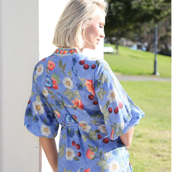 Blue Riviera Floral Maxi Dress