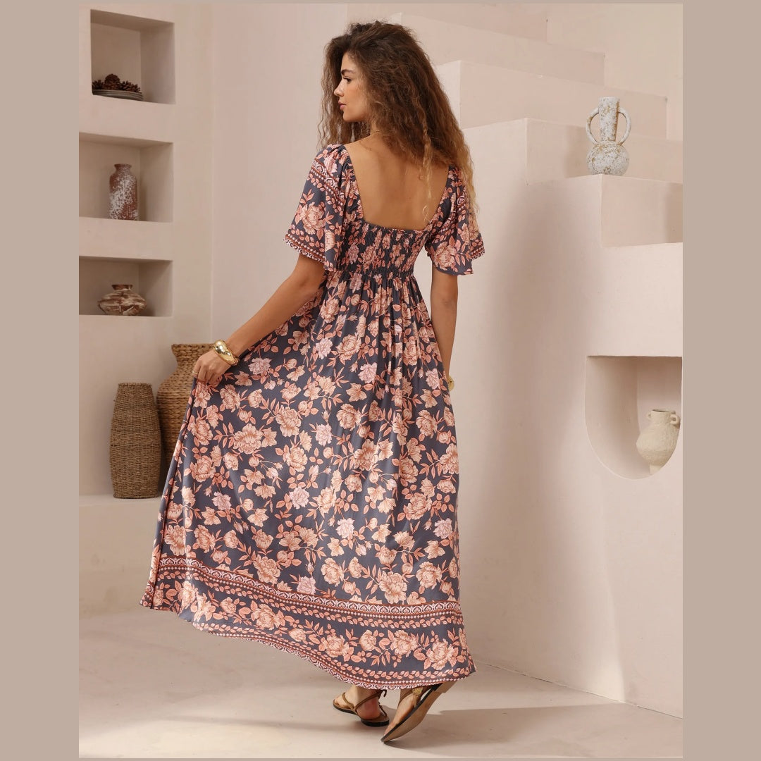 Leandra  Maxi Dress - On or Off Shoulder A-Line Dress with Pockets
