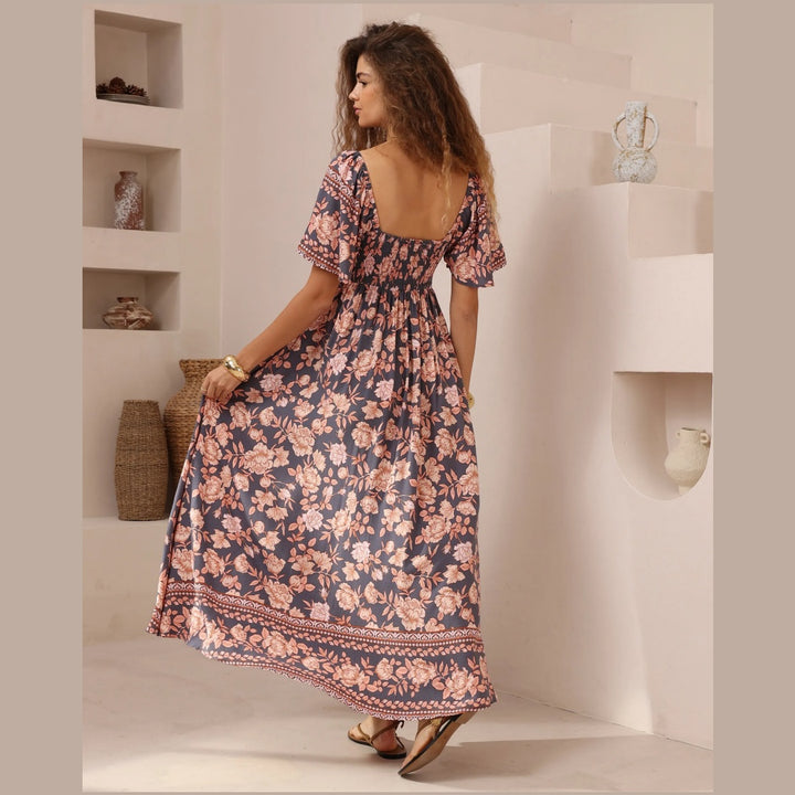 Leandra  Maxi Dress - On or Off Shoulder A-Line Dress with Pockets