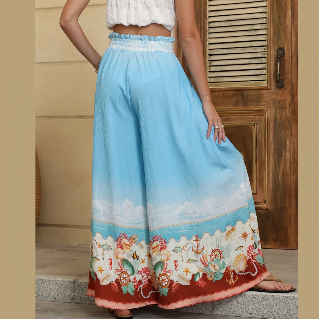Santorini Breeze Wide-Leg Pants
