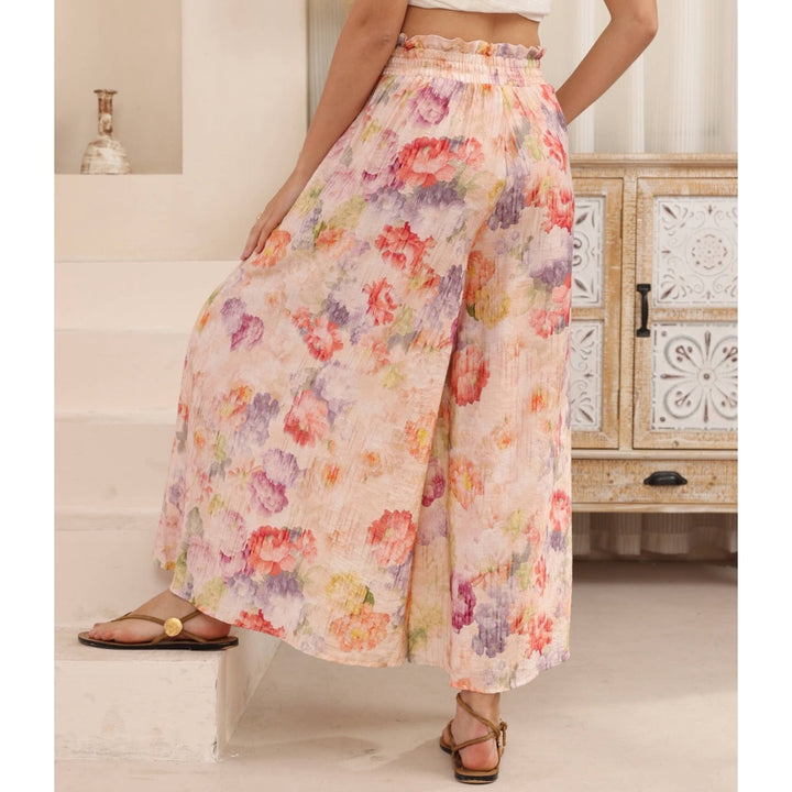 Blush Garden Co-ord  High Waisted Wide Leg Pants