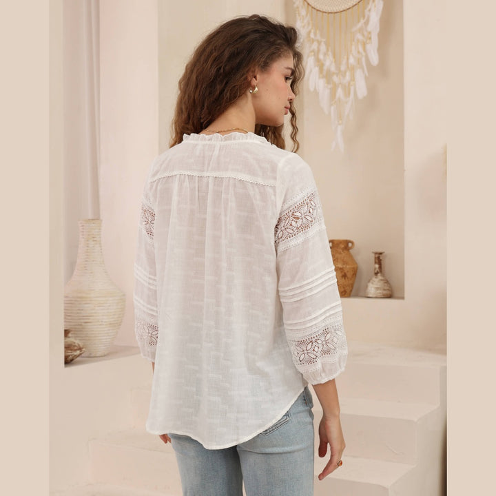 Whisper Lace Blouse-Ivory