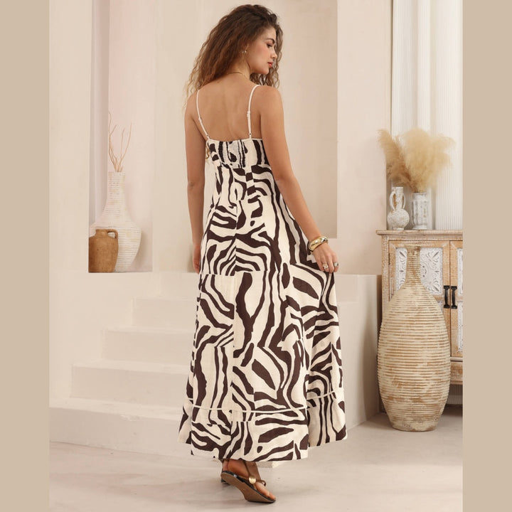 JAZ Brown Strip Maxi Dress