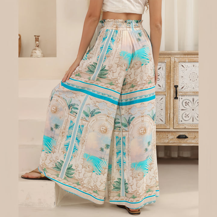 Coastal Mirage High Waisted Wide Leg Pants