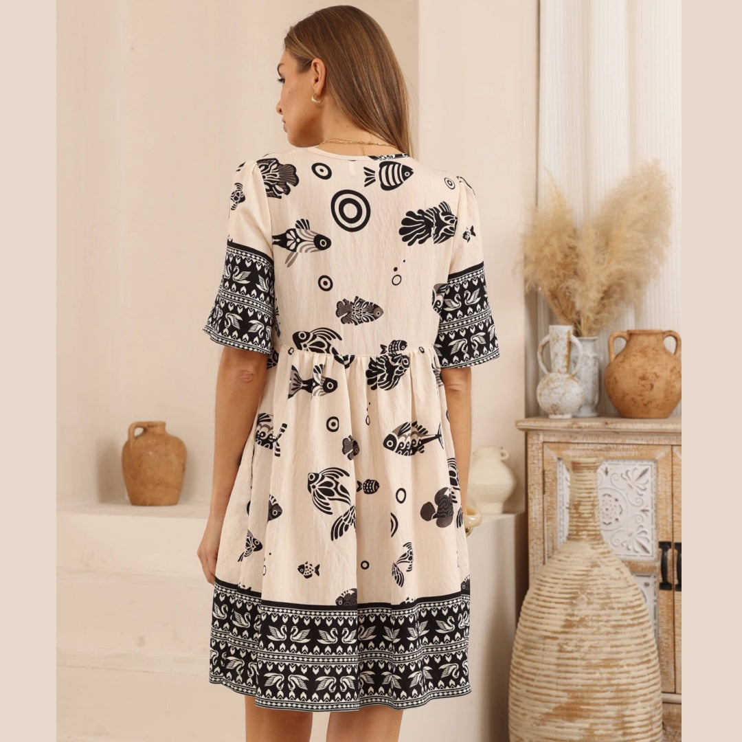 Fish-scale Babydoll Dress