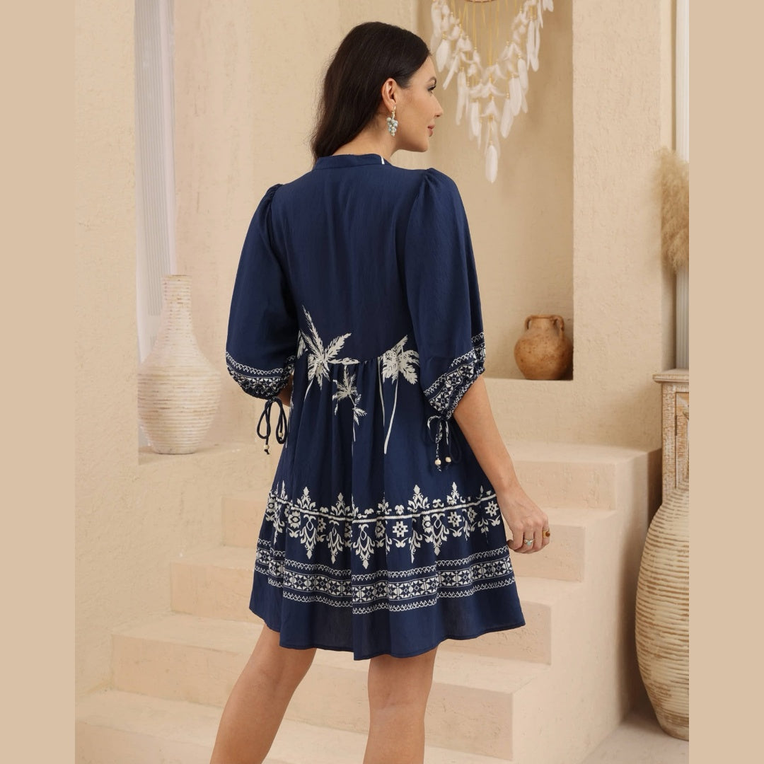 Midnight Meadow Babydoll Dress