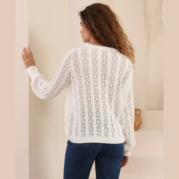 Luna Lace Knit Sweater – Ivory