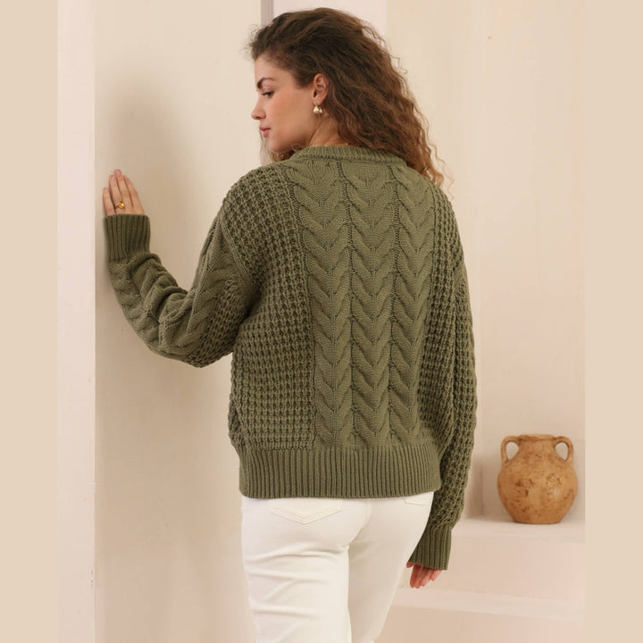 Cozy Whisper Cable Knit - Olive Grove