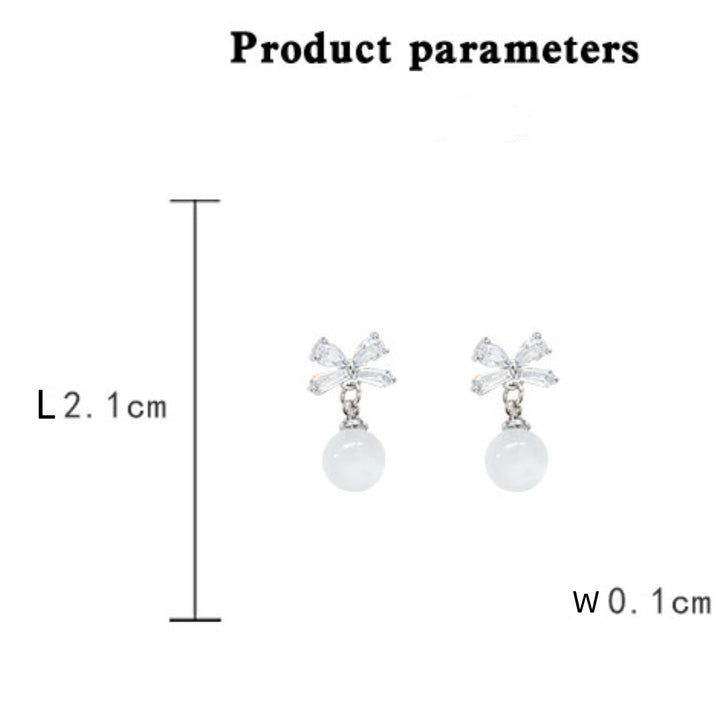 moonstone Stering Sliver Bow Tie Drop Earrings