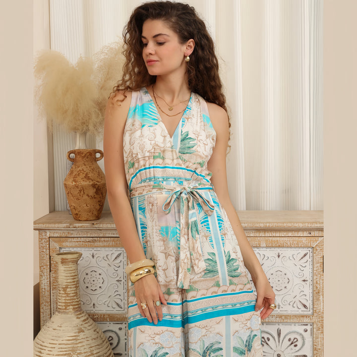 Coastal Mirage Halter Jumpsuit