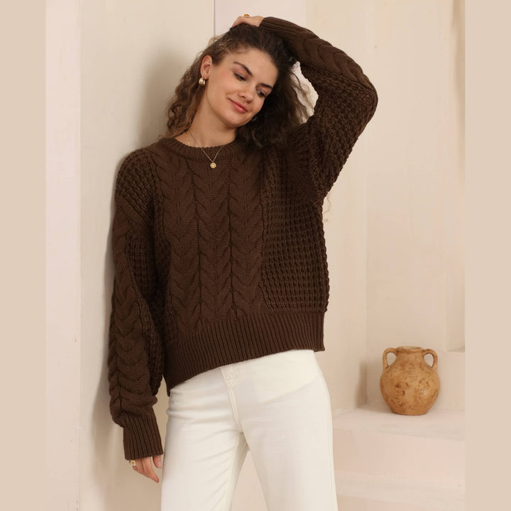 Cozy Whisper Cable Knit - Chocolate Brown