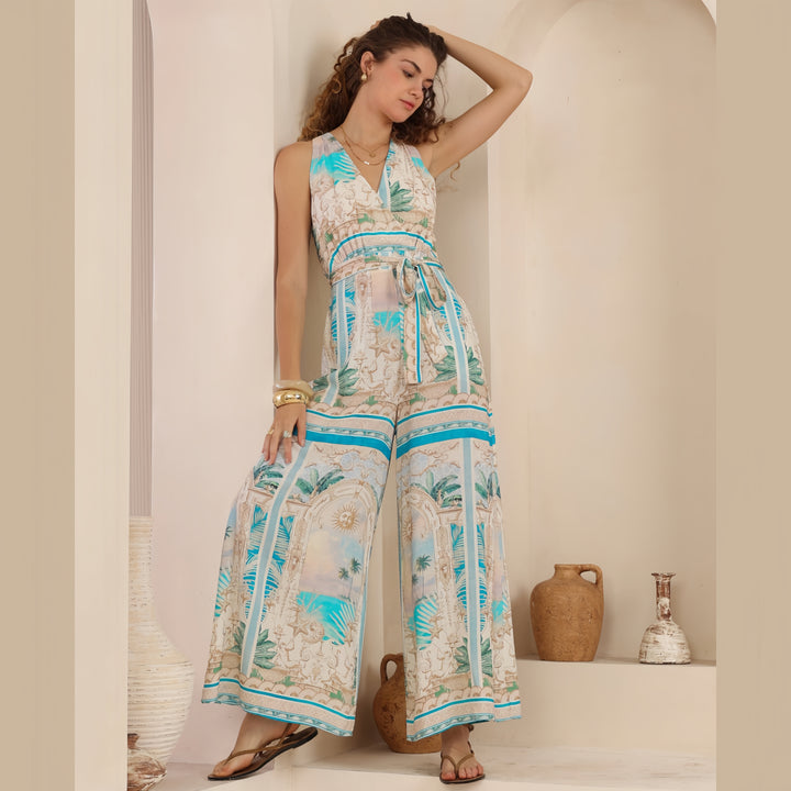 Coastal Mirage Halter Jumpsuit