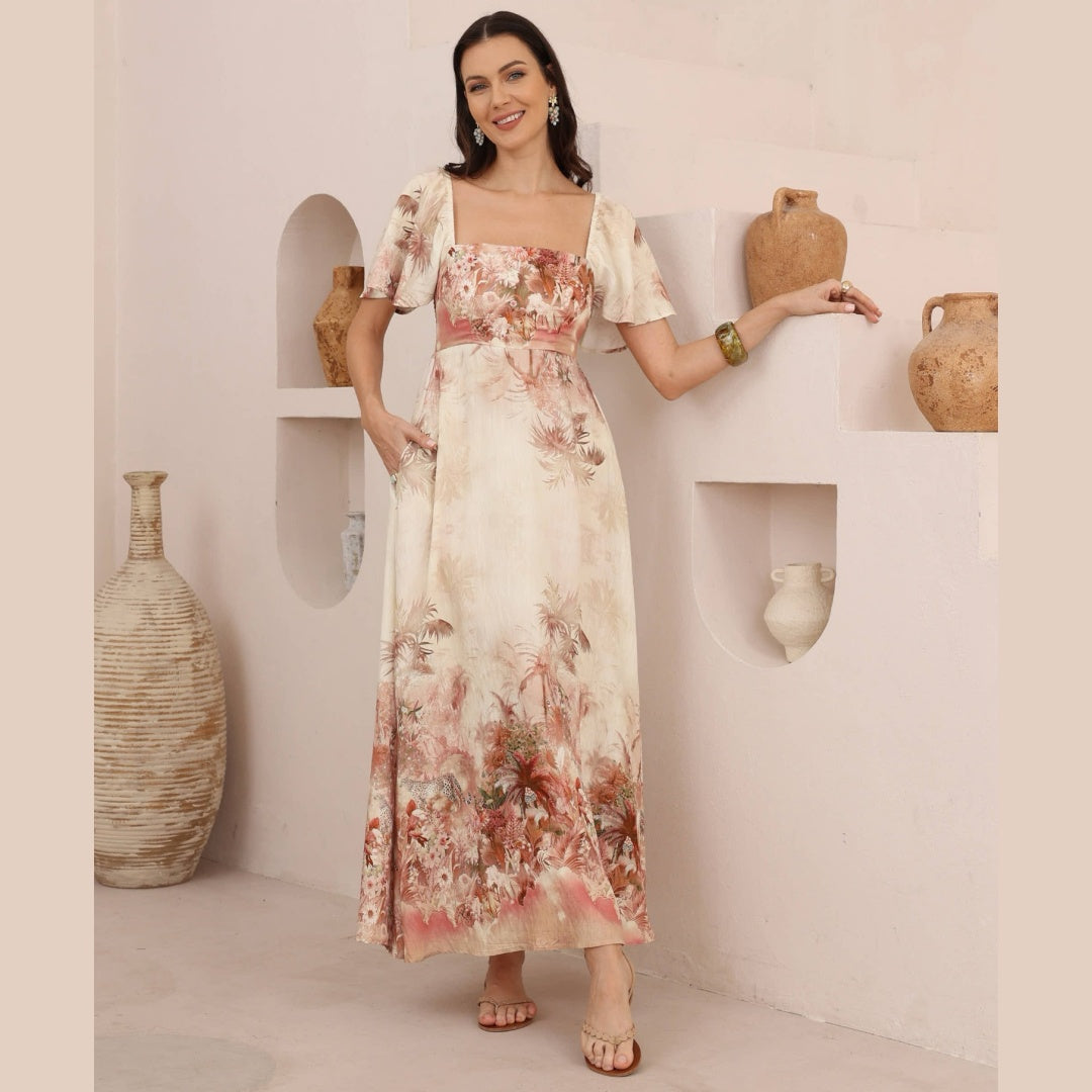 The Sienna Palm Maxi Dress