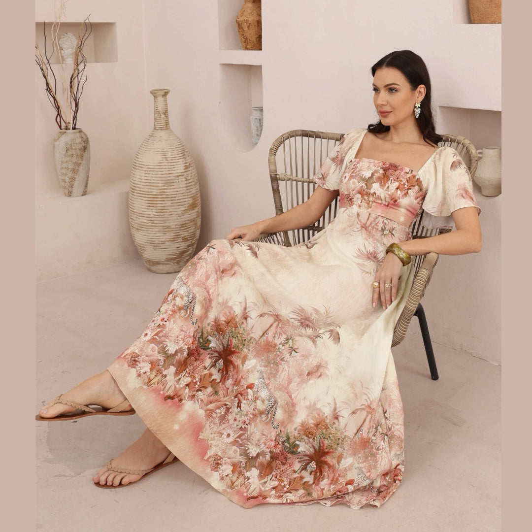 The Sienna Palm Maxi Dress