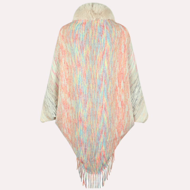 Tassel Fluffy Knit Poncho