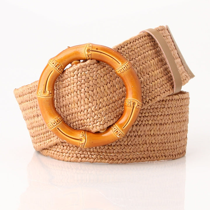 Round Belt buckle Stretch Belt