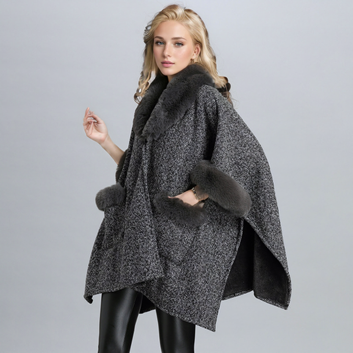 Fur Cape In Black