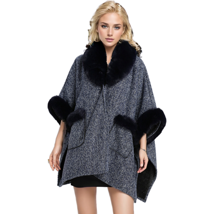 Fur Cape In Black