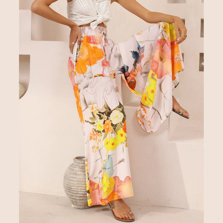 Camila Pants -Paper Bag High Waisted Wide Leg Pants