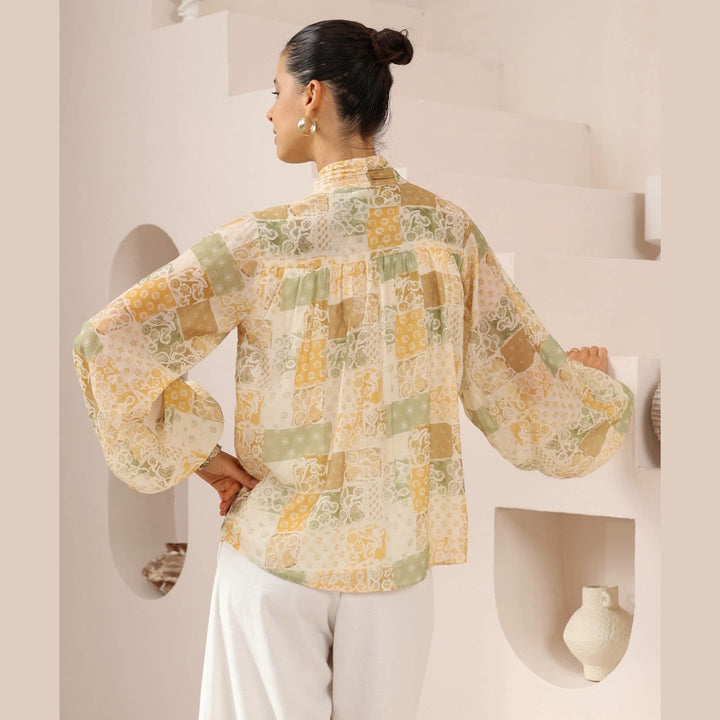 Golden Meadow Patchwork Blouse
