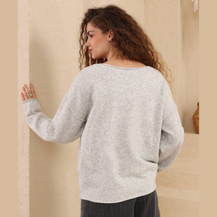Muse On/ Off-Shoulder Knit Jumper - Grey