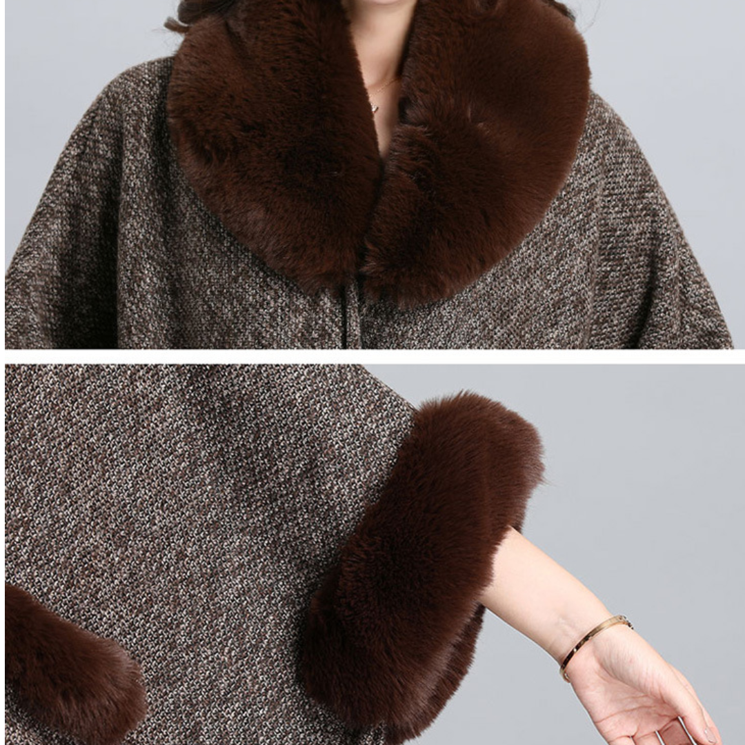 Fur Cape In Brown