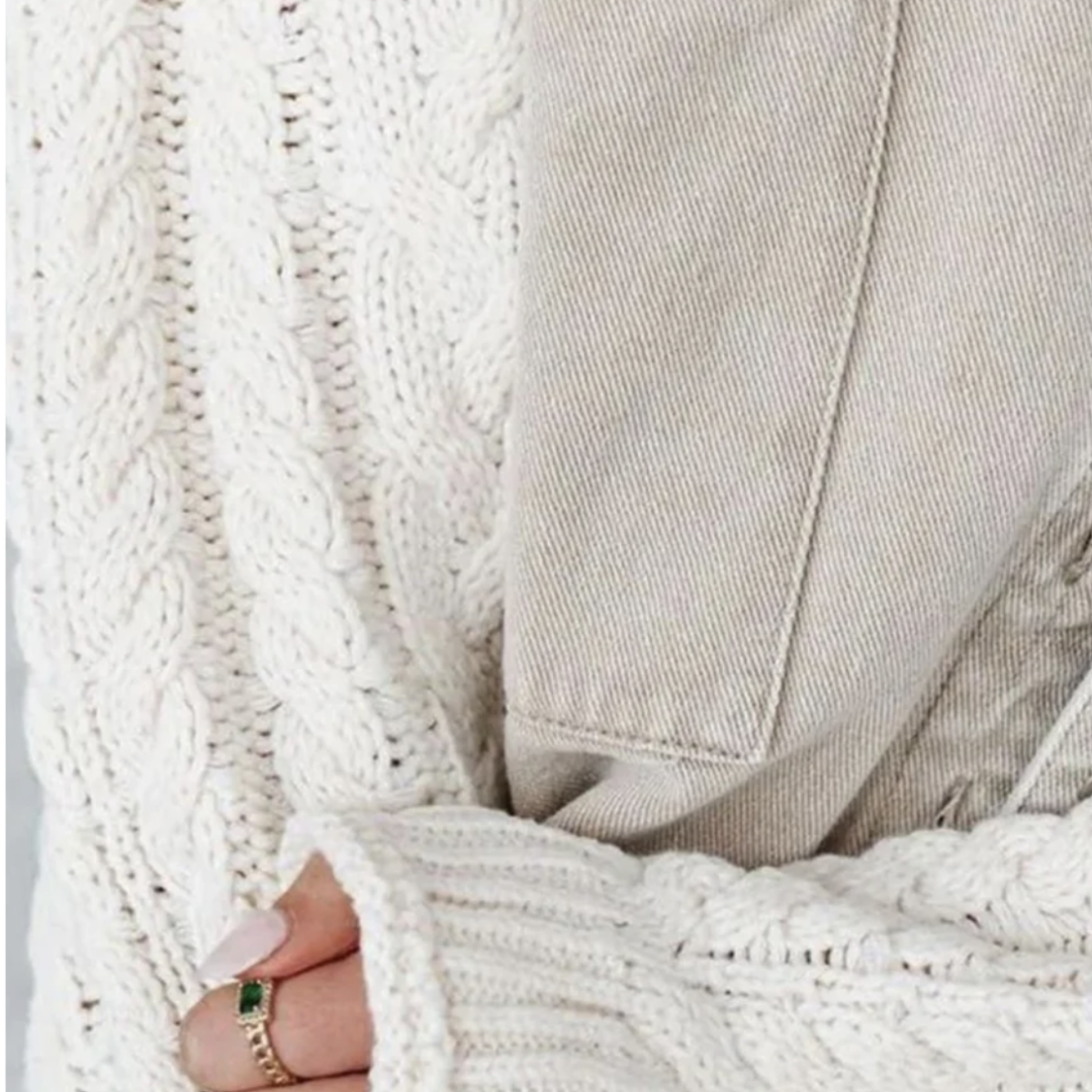 Denim Jacket  With Knit  Sleeves