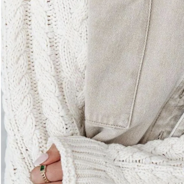 Denim Jacket  With Knit  Sleeves