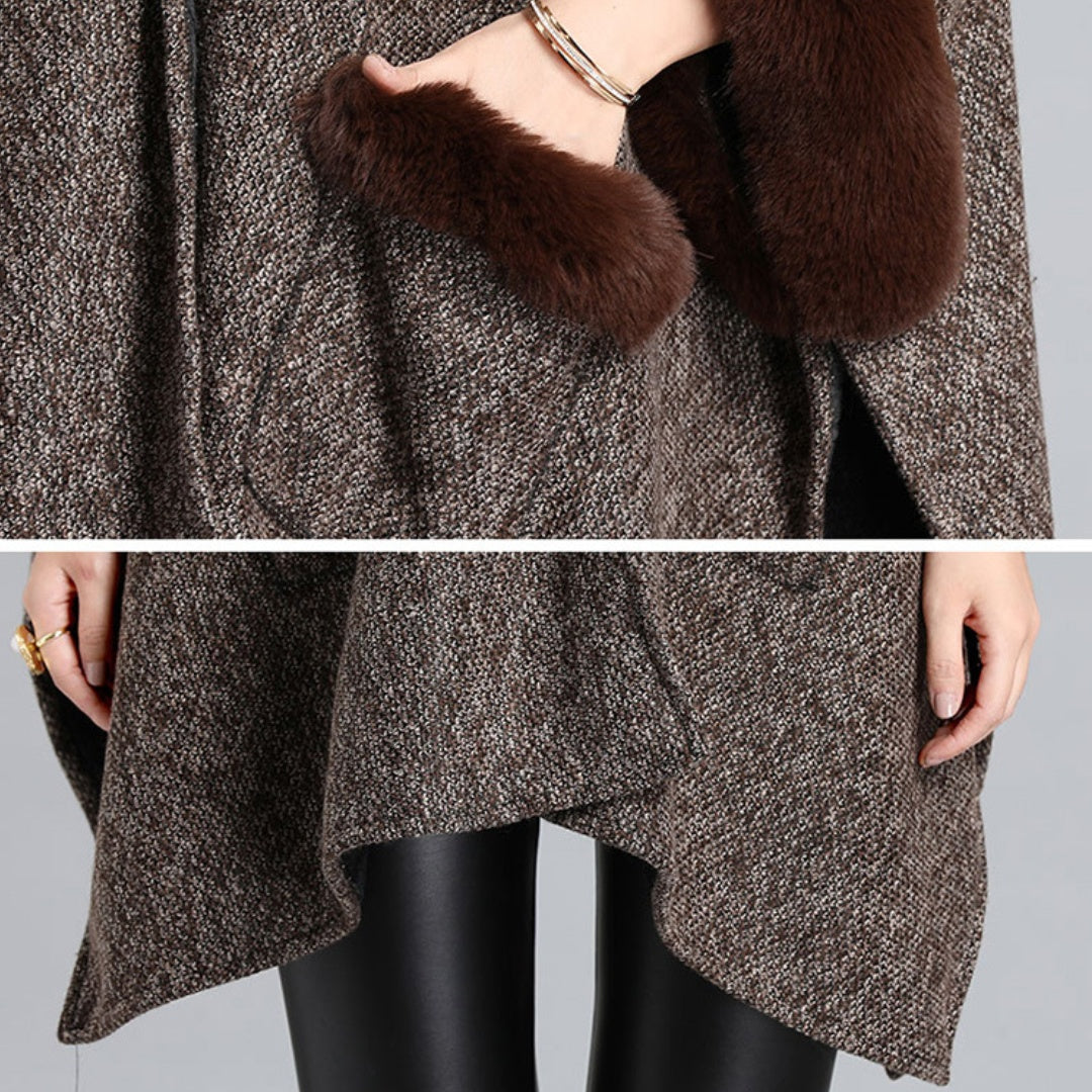 Fur Cape In Brown