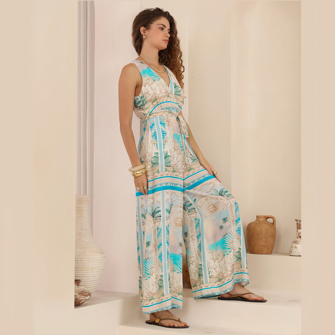 Coastal Mirage Halter Jumpsuit