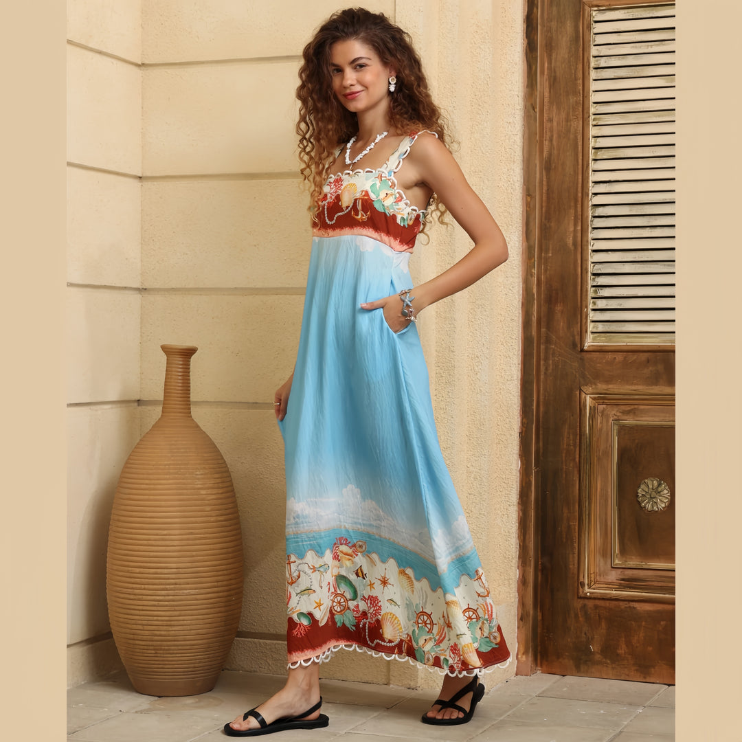 Santorini Breeze Maxi Dress