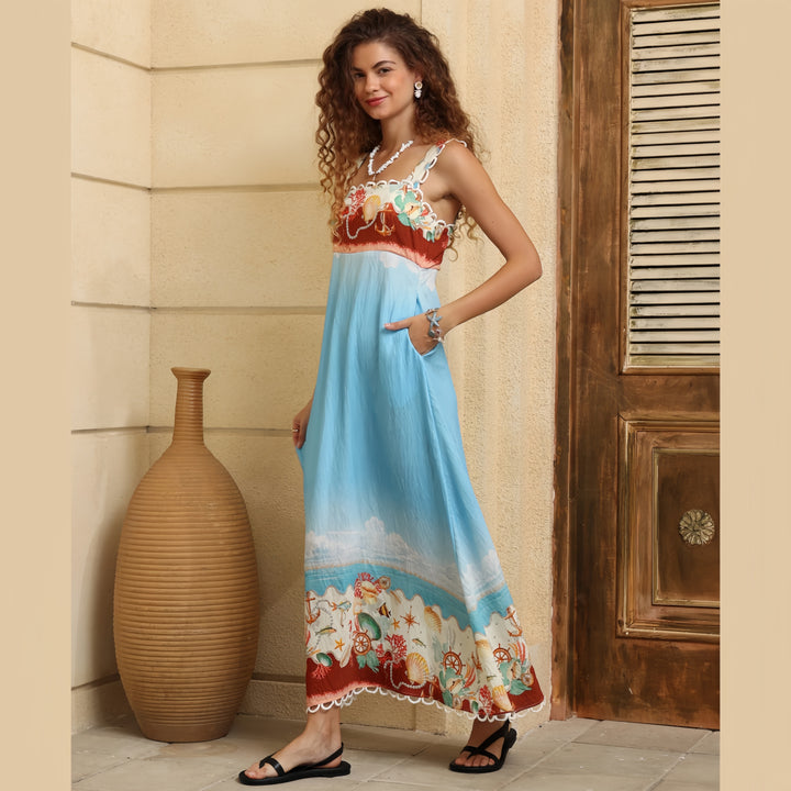 Santorini Breeze Maxi Dress