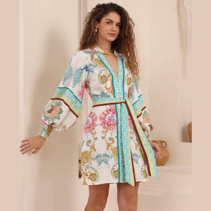 Bohemian Bloom Tie-Waist Dress