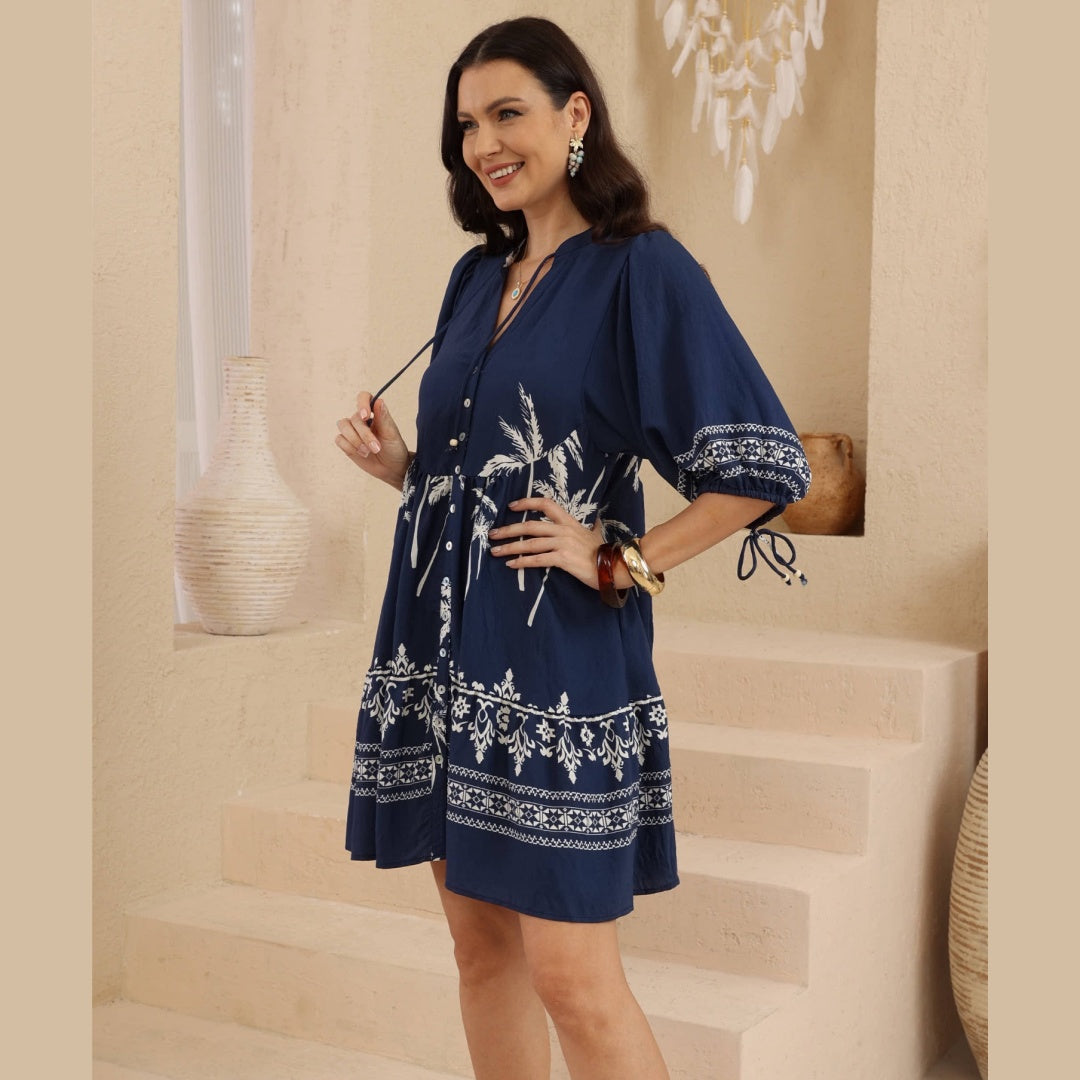 Midnight Meadow Babydoll Dress