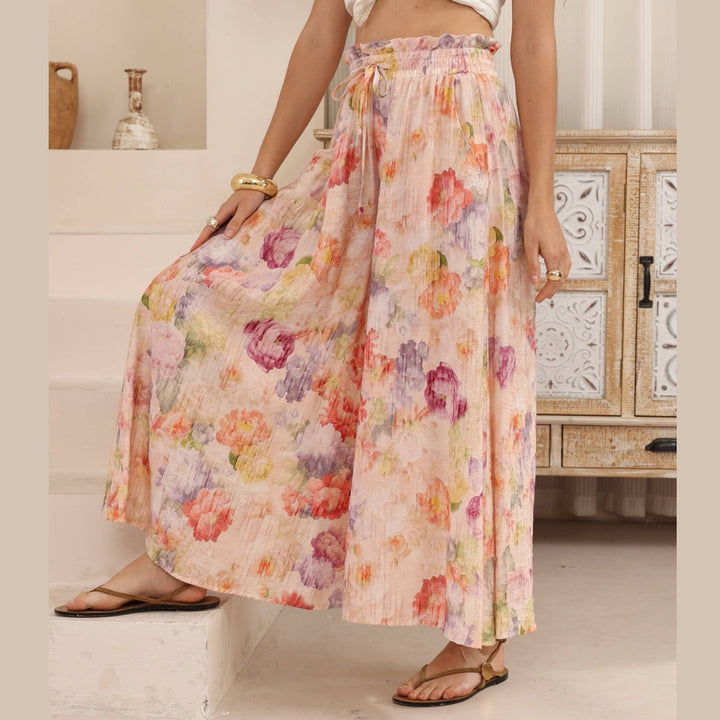 Blush Garden Co-ord  High Waisted Wide Leg Pants