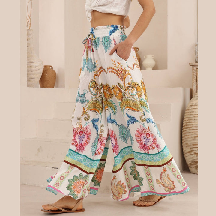 Bohemian Bloom  High Waisted Wide-Leg Pants